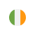 The Irish flag contained in a circular shape